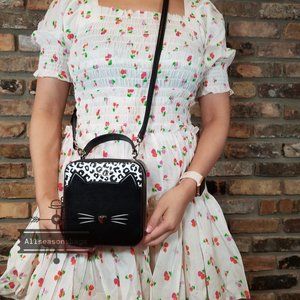 Kate Spade NY New York DAISY MEOW Cat Crossbody Vanity Bag Black CHRISTMAS Gift